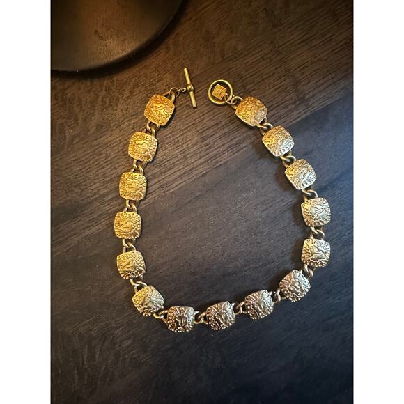 VINTAGE 90'S ANNE KLEIN SIGNATURE LOGO GOLD CHOKER; 16" - Picture 3 of 3